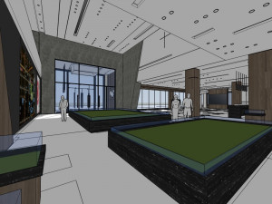 modernism style sales office commercial indoor 3D Модель