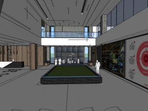 модернізм стиль продаж офіс комерційний критий 3D Модель