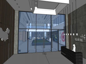 модернізм стиль продаж офіс комерційний критий 3D Модель