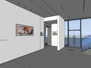 модернізм стиль продаж офіс комерційний критий 3D Модель