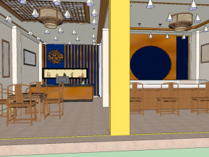 commercial interior antique shop decoration design chinese style 3D Модель