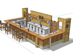 바 장식 디자인 3D 모델