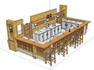 bar decoration design Modello 3D