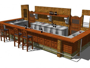 bar decoration design Modello 3D