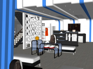 business interior coffee shop decoration design european style 3D Model