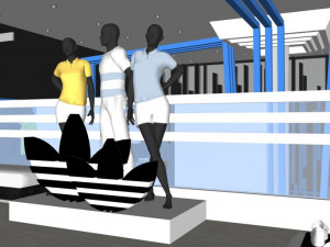 business interior coffee shop decoration design european style 3D Model