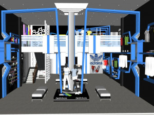 business interior coffee shop decoration design european style 3D Model