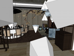 business interior hotel box decoration design chinese style 3D 모델