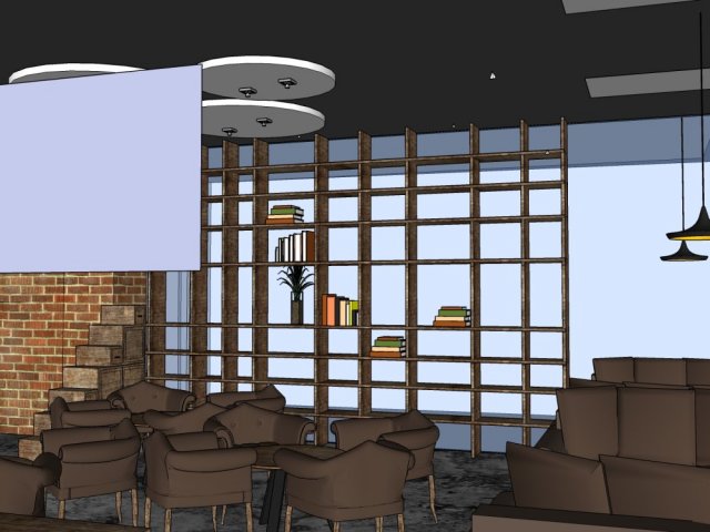 business interior coffee shop decoration design european style Modello 3D .c4d .max .obj .3ds .fbx .stl .blend 