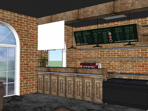 business interior coffee shop decoration design european style Modello 3D