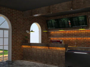 business interior coffee shop decoration design european style 3D Model