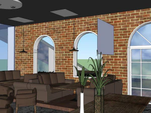 business interior coffee shop decoration design european style 3D Model