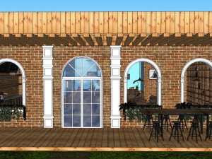 business interior coffee shop decoration design european style Modello 3D