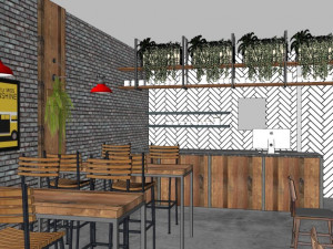 business interior cafe decoration design modernism style Modelo 3D
