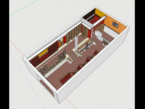 business interior fast food restaurant decoration design chinese style Modelo 3D