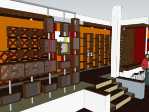 business interior fast food restaurant decoration design chinese style Modelo 3D