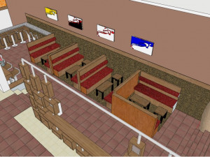 business interior fast food restaurant decoration design chinese style Modelo 3D