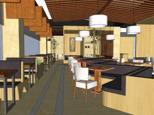 business interior restaurant decoration design modernism style Modelo 3D