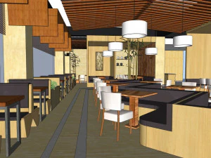 affari interni ristorante decorazione design stile modernismo Modello 3D