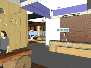 business interior restaurant decoration design modernism style 3D Model