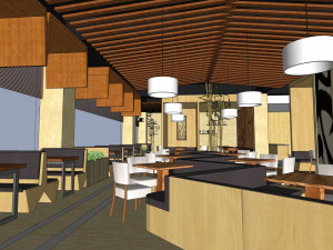 business interior restaurant decoration design modernism style 3D Model