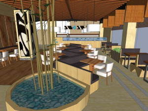 business interior restaurant decoration design modernism style 3D Model