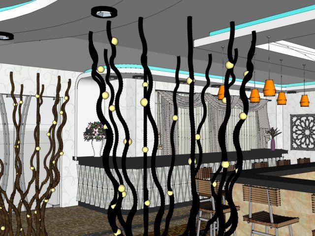 business interior restaurant decoration design modernism style 3D Model .c4d .max .obj .3ds .fbx .stl .blend 