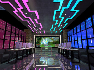 business interior internet bar decoration design american style 3D Model