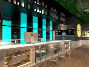 business interior internet bar decoration design american style 3D Model