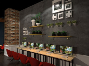 business interior internet bar decoration design american style 3D Model