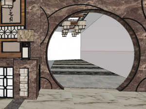business interior internet bar decoration design american style 3D 모델
