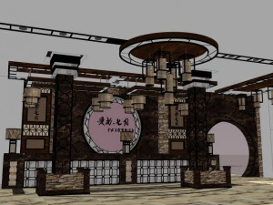 business interior internet bar decoration design american style 3D Model