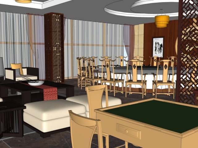 business interior internet bar decoration design american style 3D Model .c4d .max .obj .3ds .fbx .stl .blend 