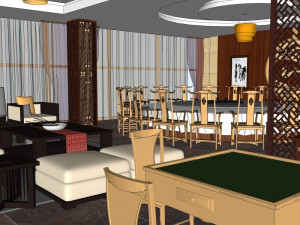 business interior internet bar decoration design american style 3D 模型