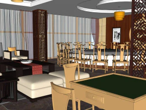 interni aziendali internet bar decorazione design in stile americano Modello 3D
