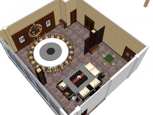 business interior internet bar decoration design american style 3D Model