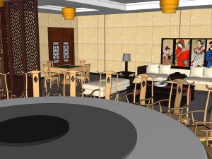 business interior internet bar decoration design american style 3D Model