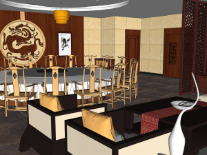business interior internet bar decoration design american style 3D Model