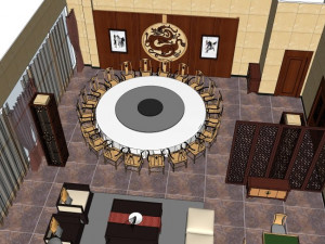 business interior internet bar decoration design american style 3D Model