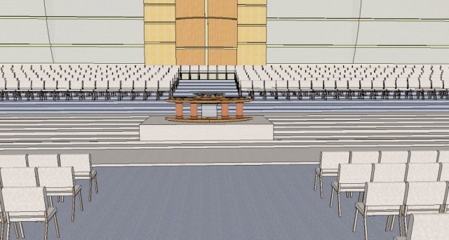 public building interior auditorium decoration design modernism style 3D Модель .c4d .max .obj .3ds .fbx .stl .blend 