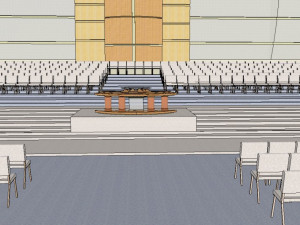public building interior auditorium decoration design modernism style 3D Model