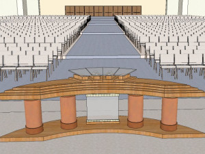public building interior auditorium decoration design modernism style 3D Модель