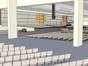 public building interior auditorium decoration design modernism style 3D Модель