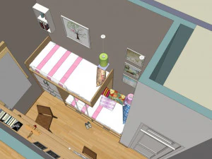 public building interior dormitory decoration design modernism style 3D Model