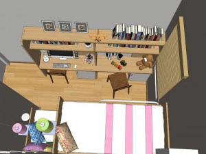 public building interior dormitory decoration design modernism style 3D Model