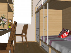 public building interior dormitory decoration design modernism style Modello 3D