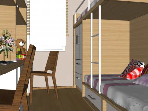 public building interior dormitory decoration design modernism style 3D Model