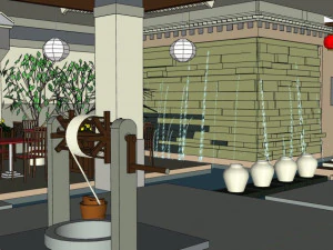 business interior hotel decoration design chinese style 3D Model