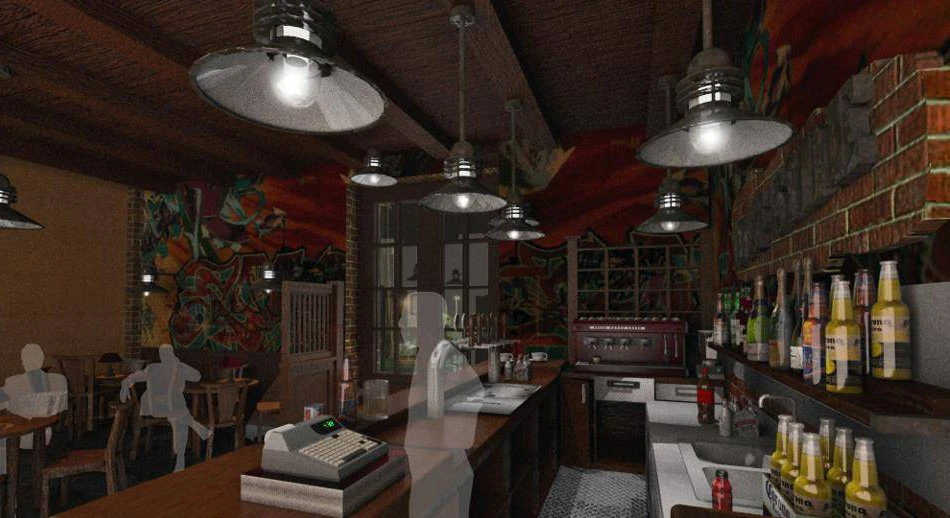 commercial interior bar decoration design american rural style 3D Model .c4d .max .obj .3ds .fbx .stl .blend 