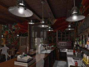 commercial interior bar decoration design american rural style Modelo 3D